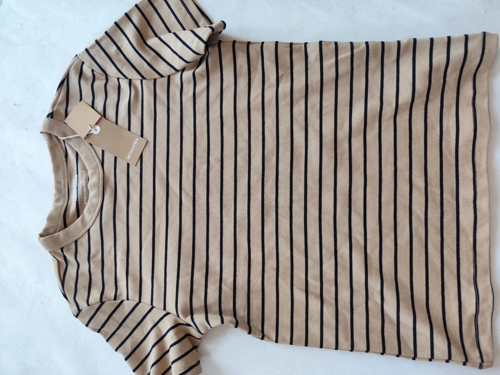 Camiseta de mujer a rayas nueva 100% algodón nuevo de Monoprix talla S – photo 3